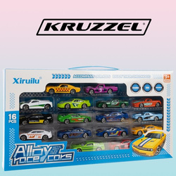 Bunte Autos/gefederte Autos 1:64 - 16-tlg. Kruzzel 20352