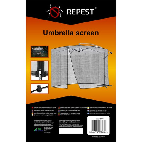 Mosquito net for garden umbrella 3m - black