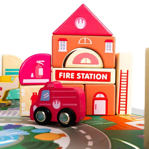 Wooden blocks 115 pcs - city 23519