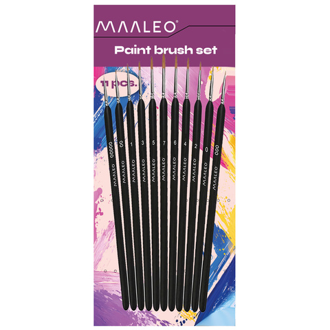 Paint brushes 11pcs with stand Maaleo 26118