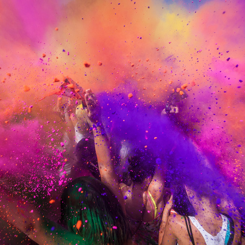 Poudre de couleur Holi - Lot de 6 x 100 g