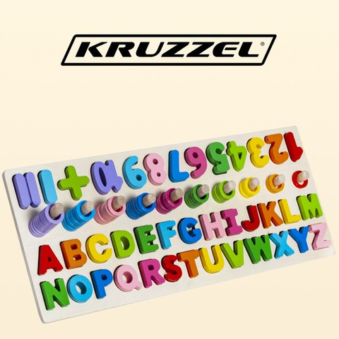 Dřevěné puzzle s abecedou a čísly