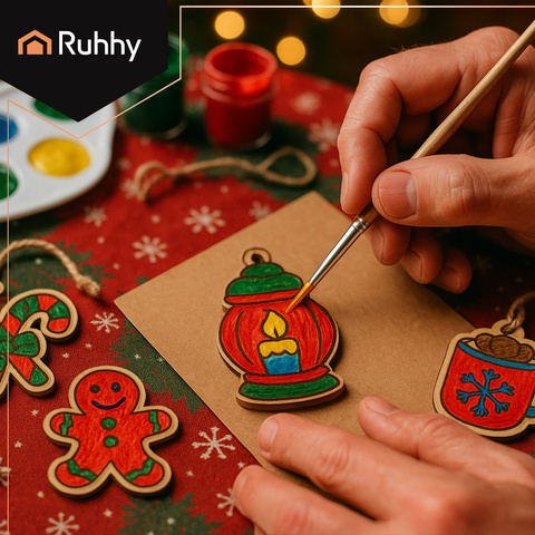 Wooden baubles for painting 24 pcs Ruhhy 26471