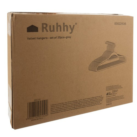 Kleiderbügel 20 Stück - grau Ruhhy 22535
