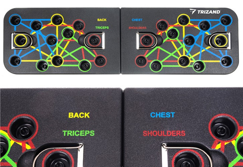 Push-up board/grip with ropes