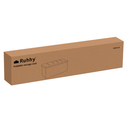 Пуф из серой ткани 76x38x38см Ruhhy 26131