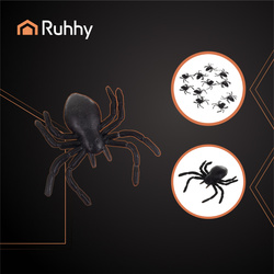 Plastic spiders - decoration - 10 pcs Ruhhy 26028