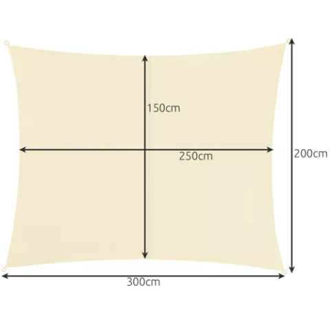 Voile d&#39;ombrage 3x2m - beige Gardlov 23163