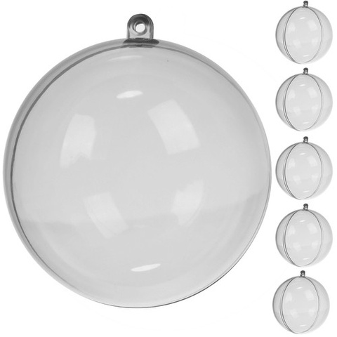 Boules transparentes 10 cm - lot de 5 Ruhhy 22276