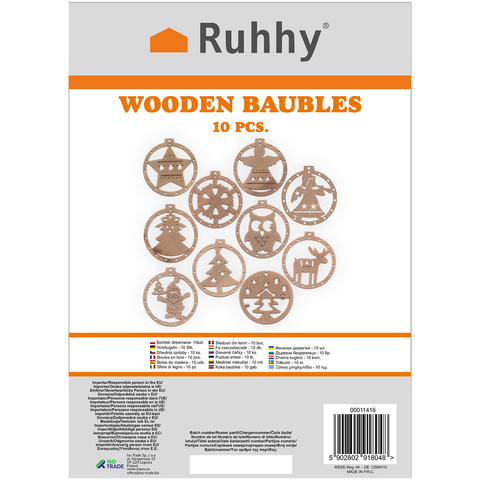 Boules en bois - 10 pcs