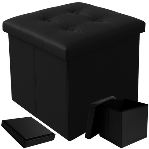 Klappbarer Pouf schwarz Ruhhy 25779