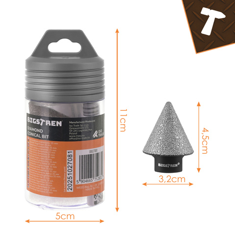 35-мм алмазная коническая резецная головка Bigstretch 27081