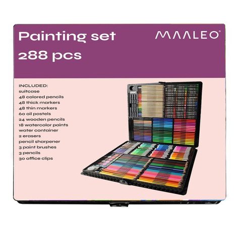 Ensemble de peinture dans une valise 288 pcs