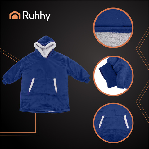 XXL sweatshirt - navy blue blanket Ruhhy 26147