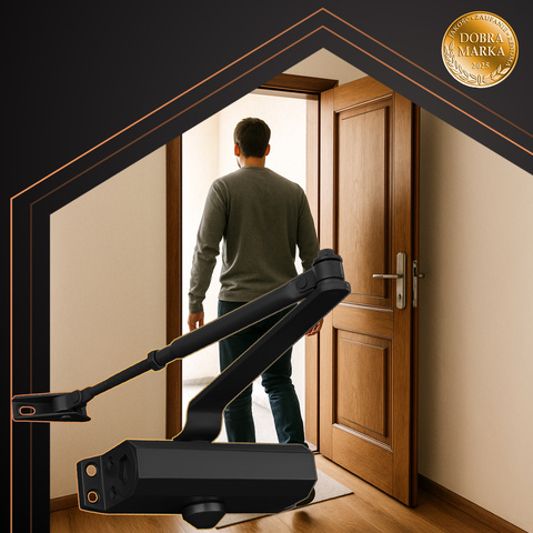 Door closer black 40-60kg Ruhhy 26782