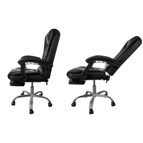 Chaise de bureau avec repose-pieds - noir Malatec 23286