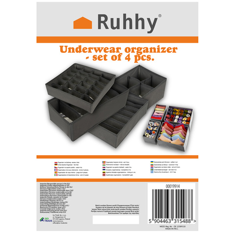 Underwear organizer - set of 4 Ruhhy 19914