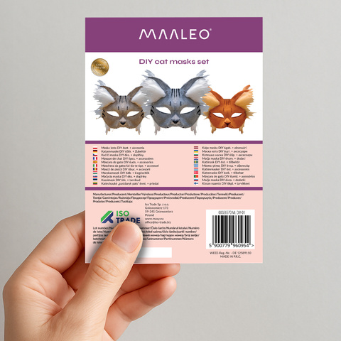 DIY Katzenmaske 6 Stück + Zubehör Maaleo 26570