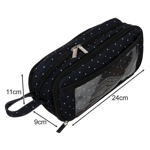 Triple foldable pencil case - black Maaleo 24511