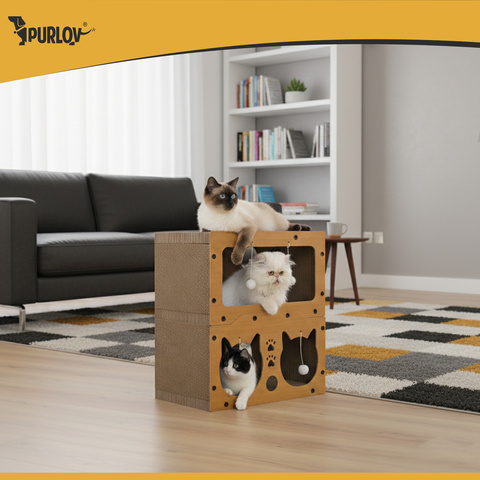 Katzenkratzbaum - zweistöckiges Haus Purlov 27017