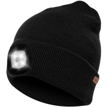 Bonnet d'hiver avec lampe de poche - noir Trizand 22663