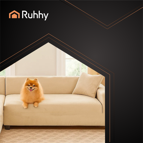 Ruhhy 26031 beige sofa cover 145-185cm