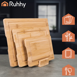 Bamboo cutting board - 3 pcs + Ruhhy stand