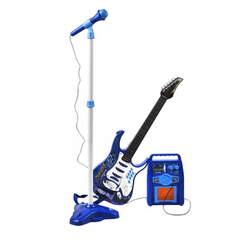 Electric guitar + microphone + amplifier blue 22409