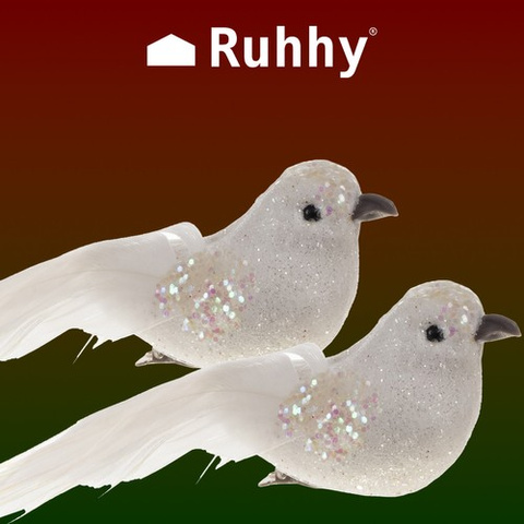 Boules de Noël - oiseaux 2 pcs. Ruhy 22338