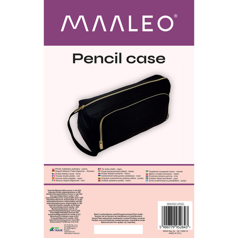 Double extendable pencil case - black Maaleo 24502