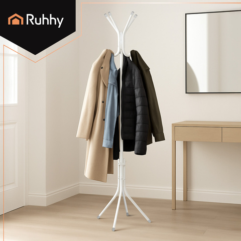 Cintre sur pied 170 cm - blanc Ruhhy 26360