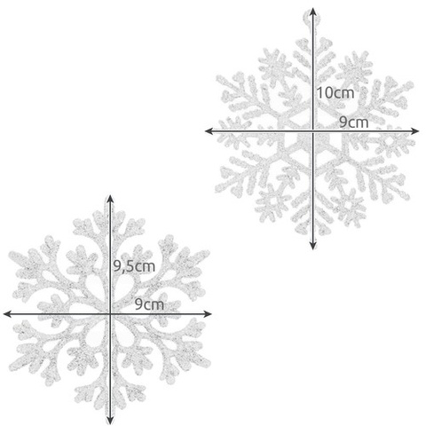 Boules de Noël - flocons de neige 12 pcs. Ruhy 22516