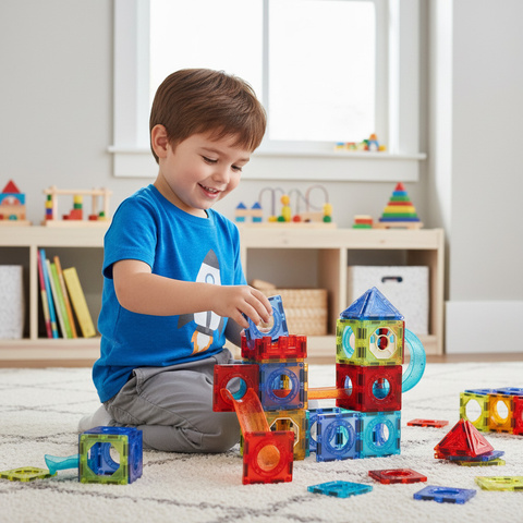 Magnetiniai kaladėlės - kamuoliukų bėgimo takelis 96 dalys 26468