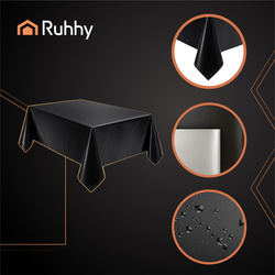 Decorative foil tablecloth black Ruhhy 26569