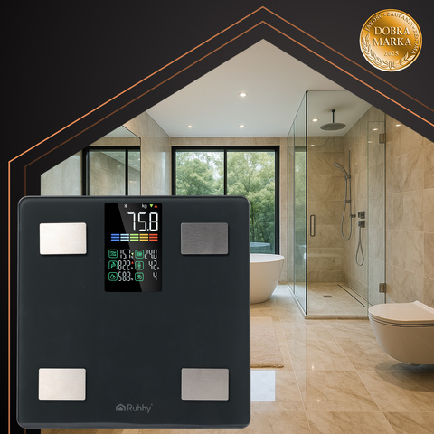 LCD bathroom scale - analytical black Ruhhy 20675