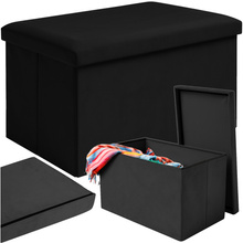 Pouf en velours noir 60x30x30 cm Ruhhy 25995