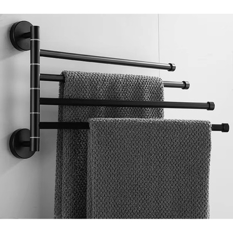 Bathroom Towel Rack - Black Ruhhy 24474