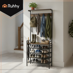 Standing shelf with hanger 189cm Ruhhy 27035