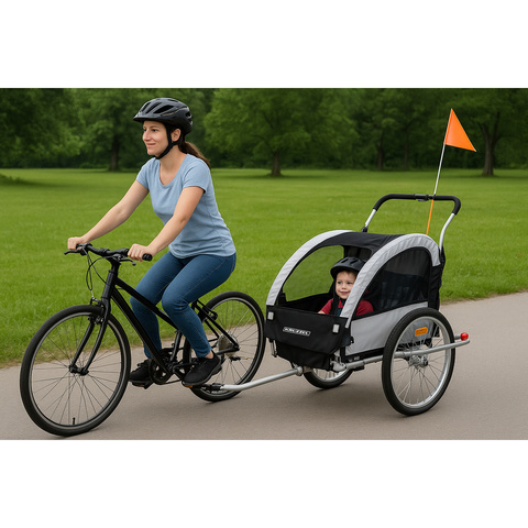 Kruzzel 25372 3in1 suspension bike trailer