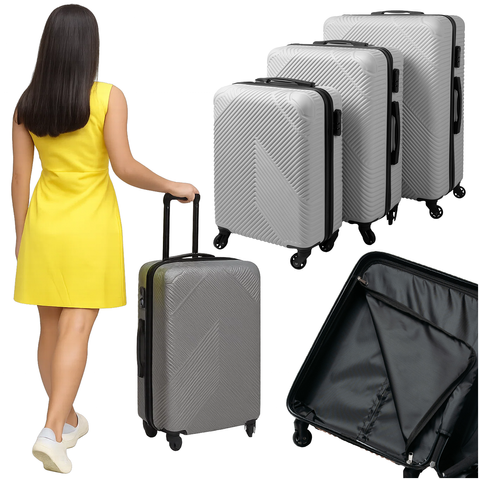 3 viename lagaminų rinkinys – pilkas Trizand 26662
