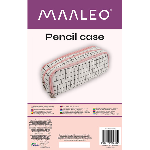 Triple foldable pencil case - checkered Maaleo24514