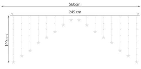 Světelný závěs 136LED - teplá bílá 31V KŚ11337