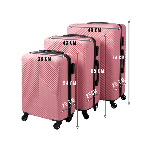 3-in-1 suitcase set - pink Trizand 26663