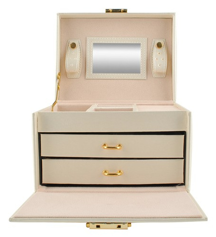 Coffret à bijoux beige