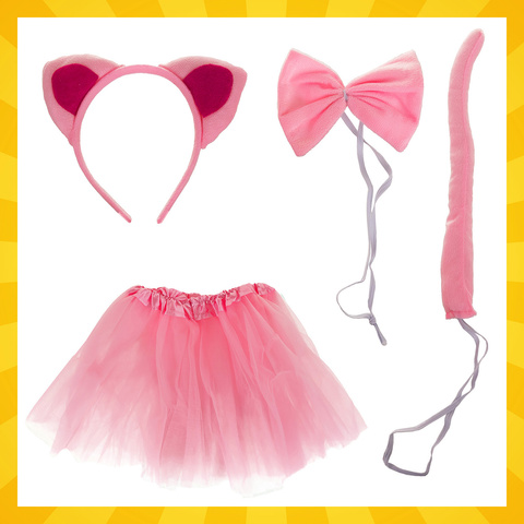 Costume de chaton rose 4 pièces Kruzzel 26517