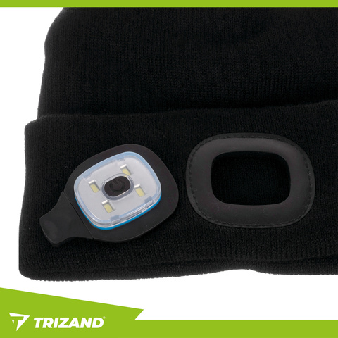 Winter hat with flashlight - black Trizand 22663