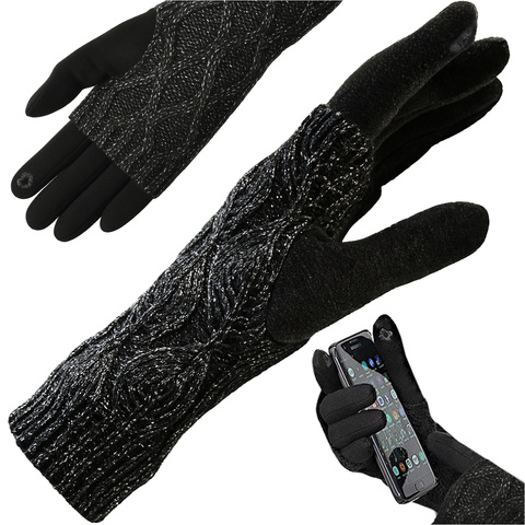 R6413 сенсорные перчатки - черные