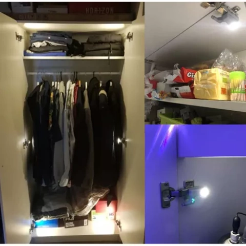 3 LED-Leuchten für Klappschrank 23025