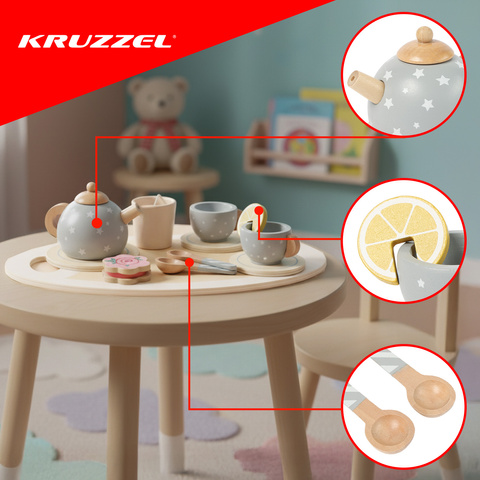 Kinder-Teeservice grau Kruzzel 26394