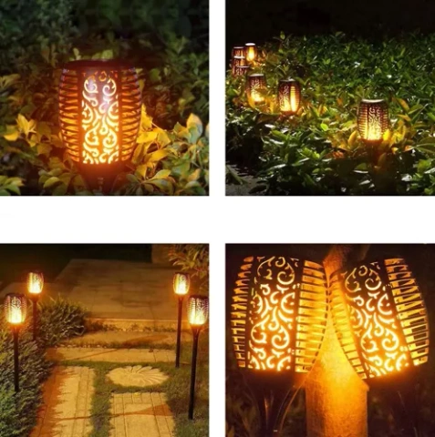 Lampe de jardin solaire - torche, lot de 4, 23560